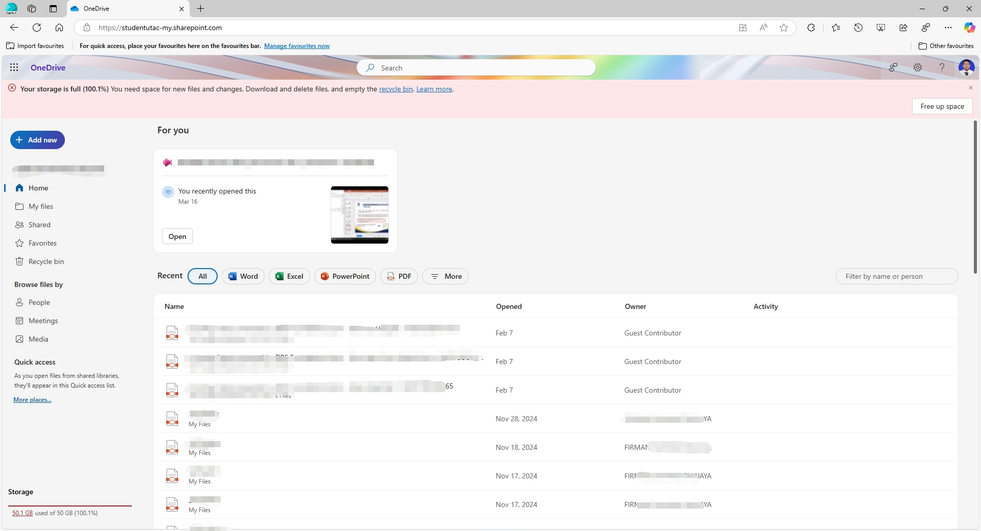 Gambar 2: Beranda OneDrive setelah login