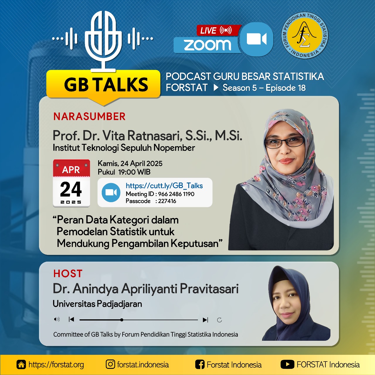 GB TALKS Season 5 Episode 18 - "Peran Data Kategori dalam Pemodelan Statistik untuk Mendukung Pengambilan Keputusan"