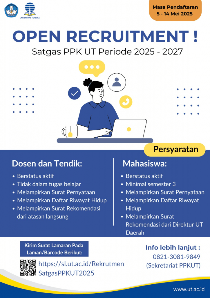 Rekrutmen Satuan Tugas Pencegahan dan Penanganan Kekerasan (PPK) Universitas Terbuka 2025-2027