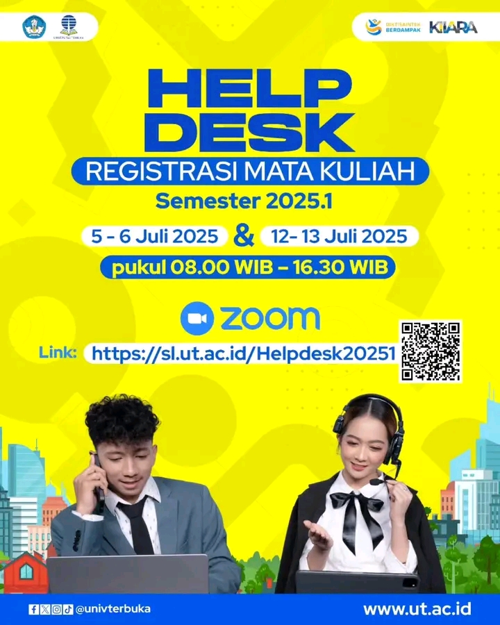 Butuh Bantuan Registrasi? UT Sediakan Help Desk Online Kurikulum Baru (5-13 Juli 2025)