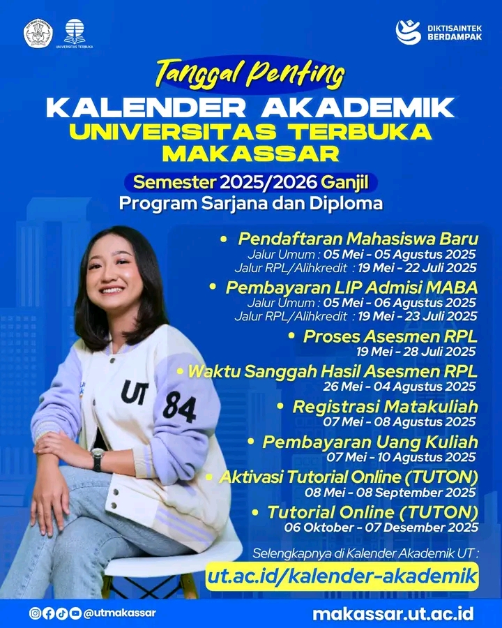 Kalender Akademik UT Semester Ganjil 2025/2026